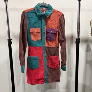 NWT Free People Patchwork Corduroy Dress